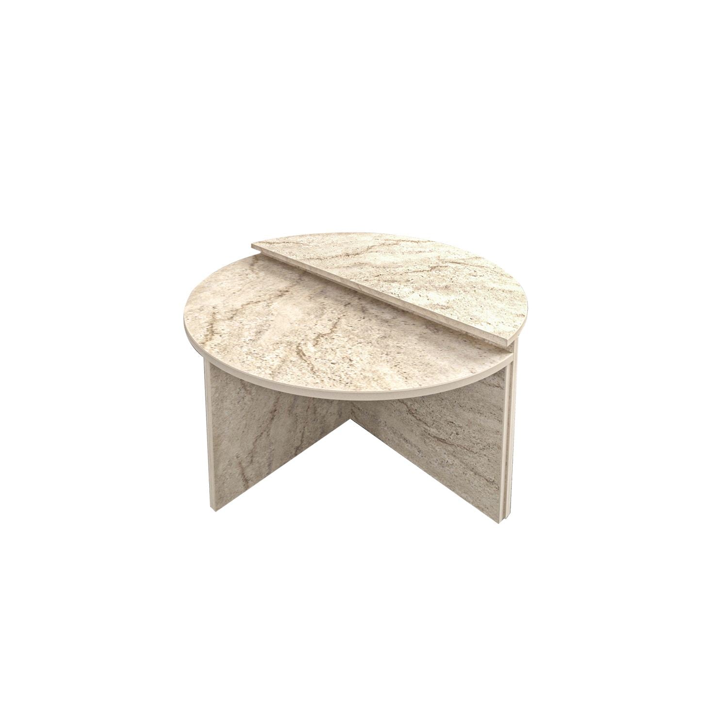 Mesa de Centro em MDF revestido de melamina – 70 cm x 51,8 cm x 38 cm – Travertino