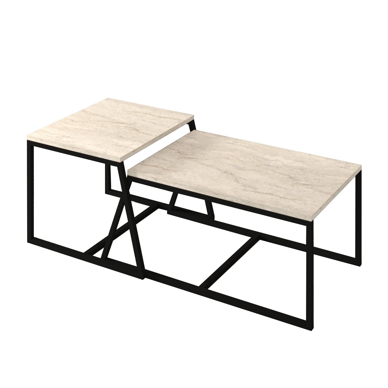 Mesa de Centro – 75cm x 38cm x 50cm – Travertino – MDF