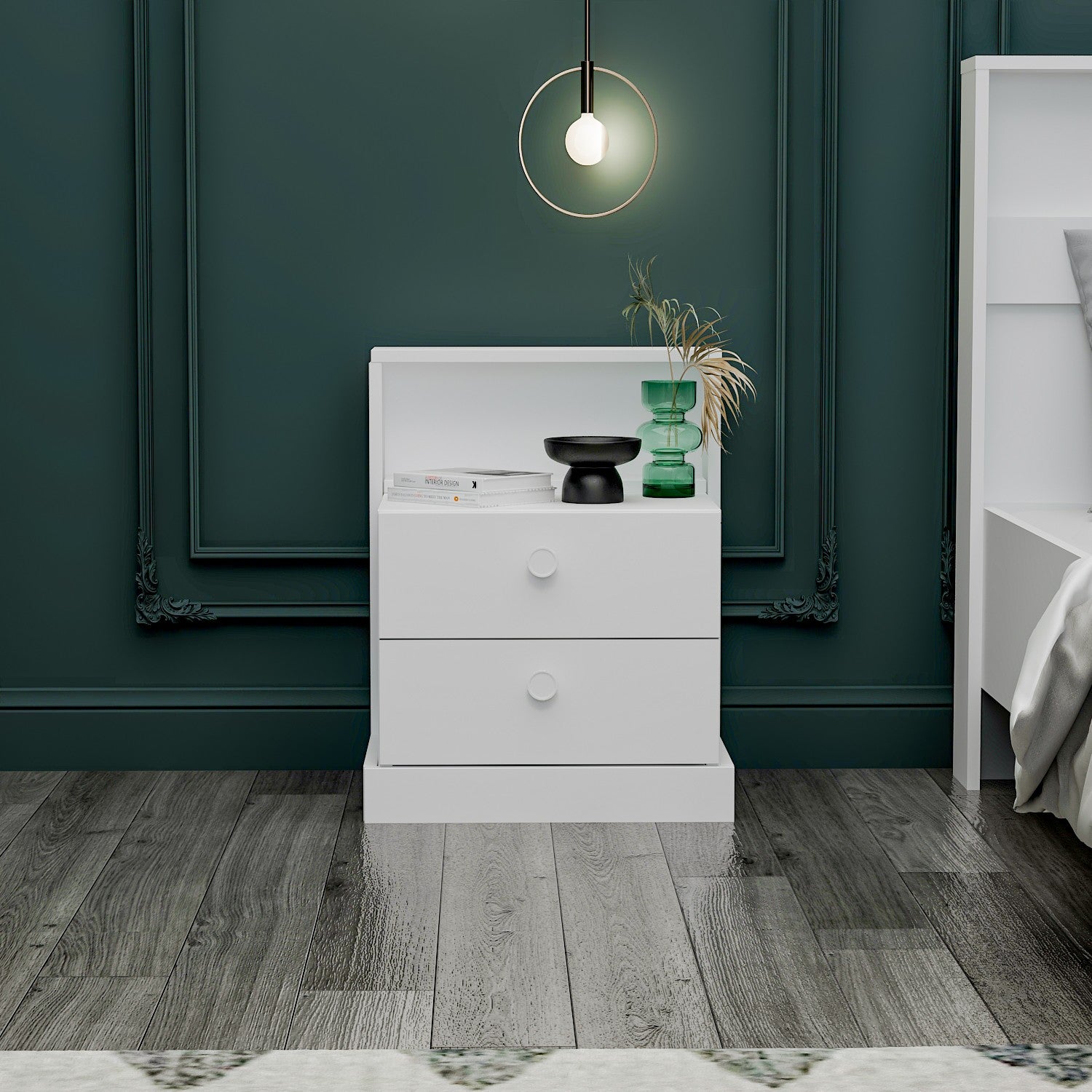 Mesa de cabeceira – 49cm x 62cm x 42cm – Branco – Melamina