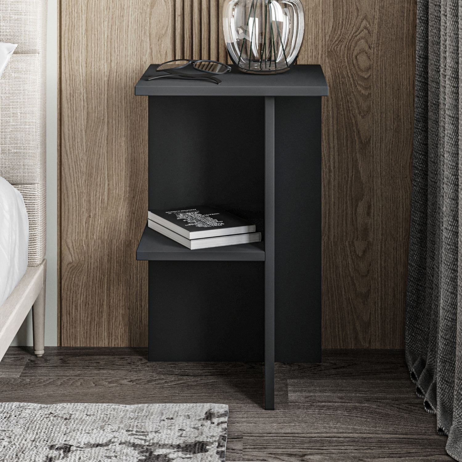 Mesa de cabeceira – 36cm x 60cm x 36cm – Antracite – MDF