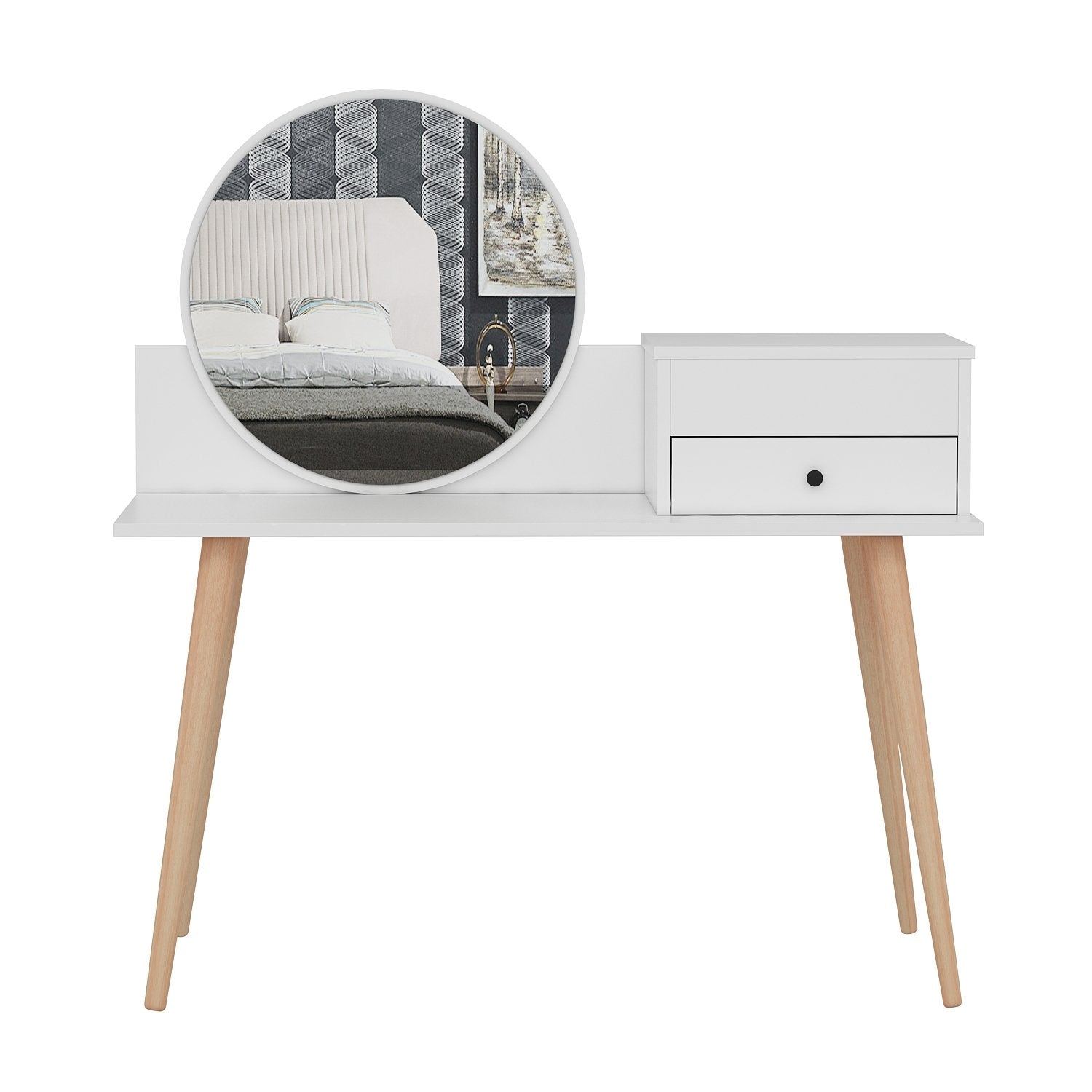 Toucador – 120cm x 96cm x 60cm – Branco – Painel de partículas revestido a melamina