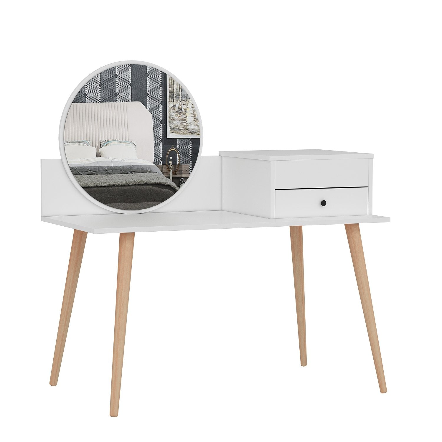 Toucador – 120cm x 96cm x 60cm – Branco – Painel de partículas revestido a melamina
