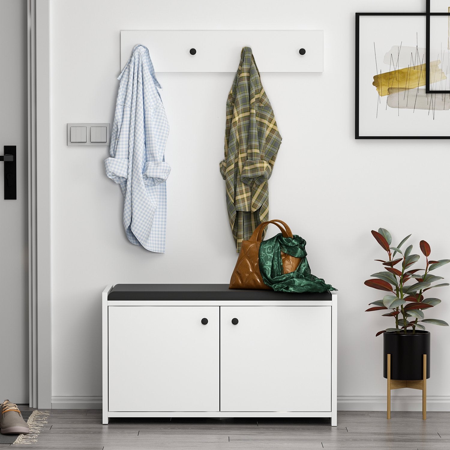 Sapateira – 80cm x 45cm x 35cm – Branco – Painel de Partículas