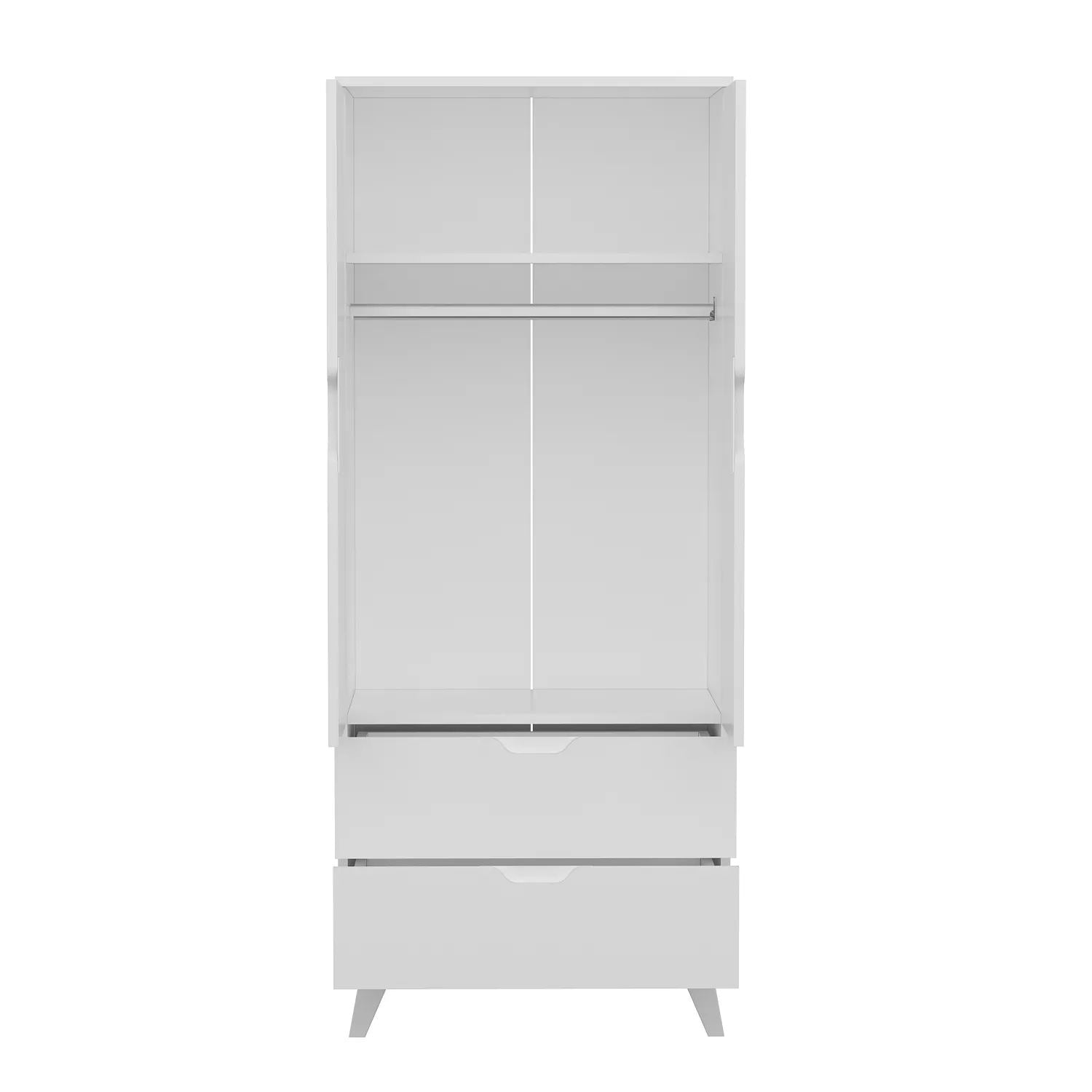 Guarda-roupa – 72cm x 176cm x 47cm – Branco – Painéis de partículas revestidos a melamina