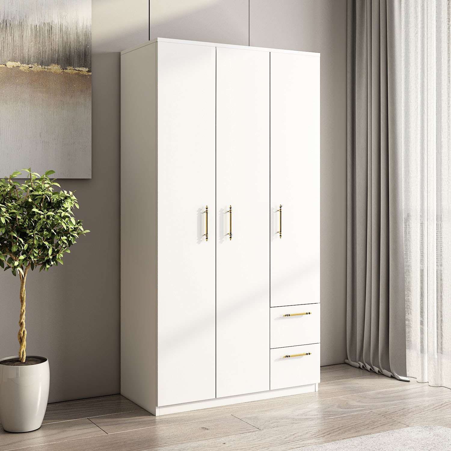 Guarda-roupa – 90 cm x 171,8 cm x 45 cm – Branco – MDF