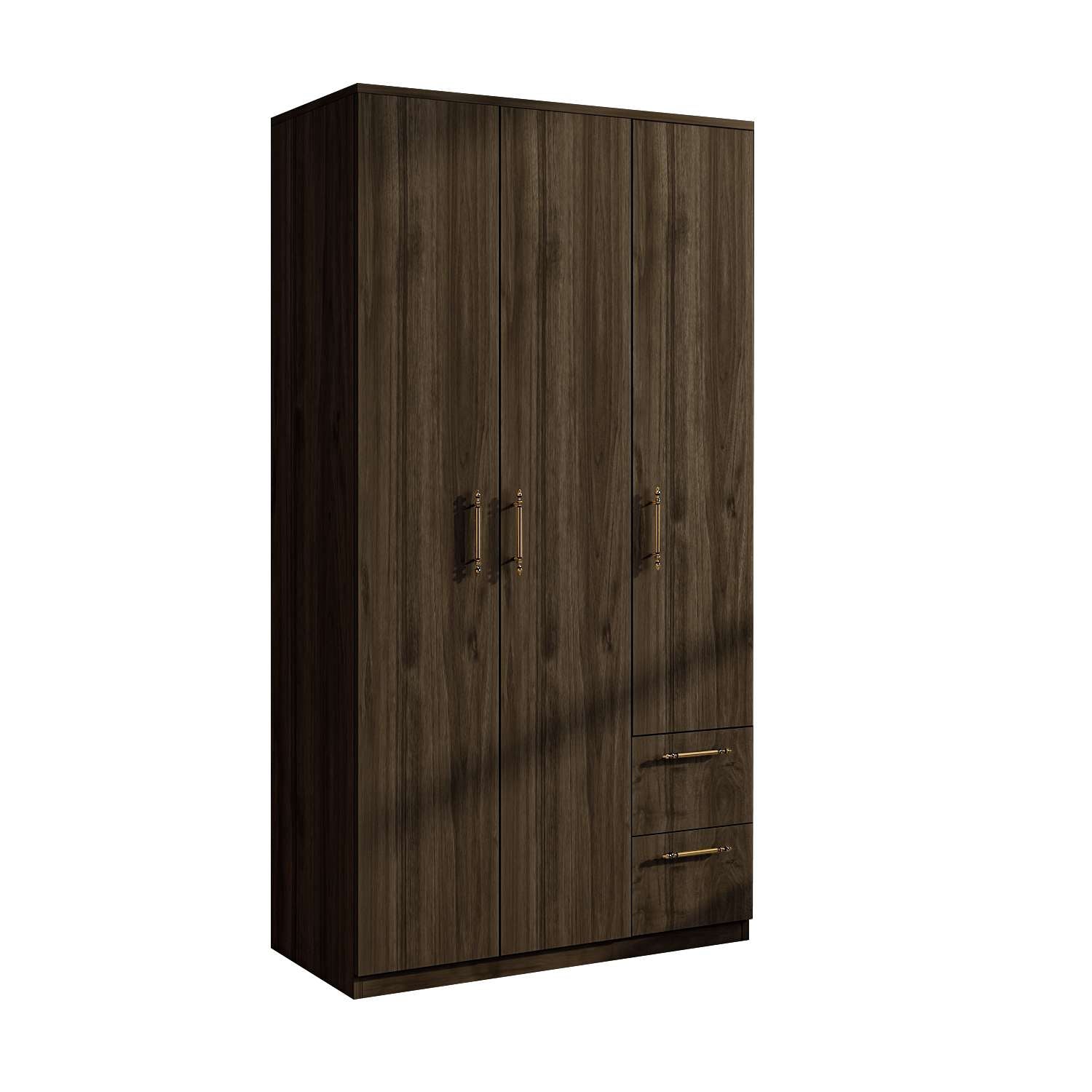 Guarda-roupa em MDF revestido de melamina – 90cm x 171,8cm x 45cm – Nogueira