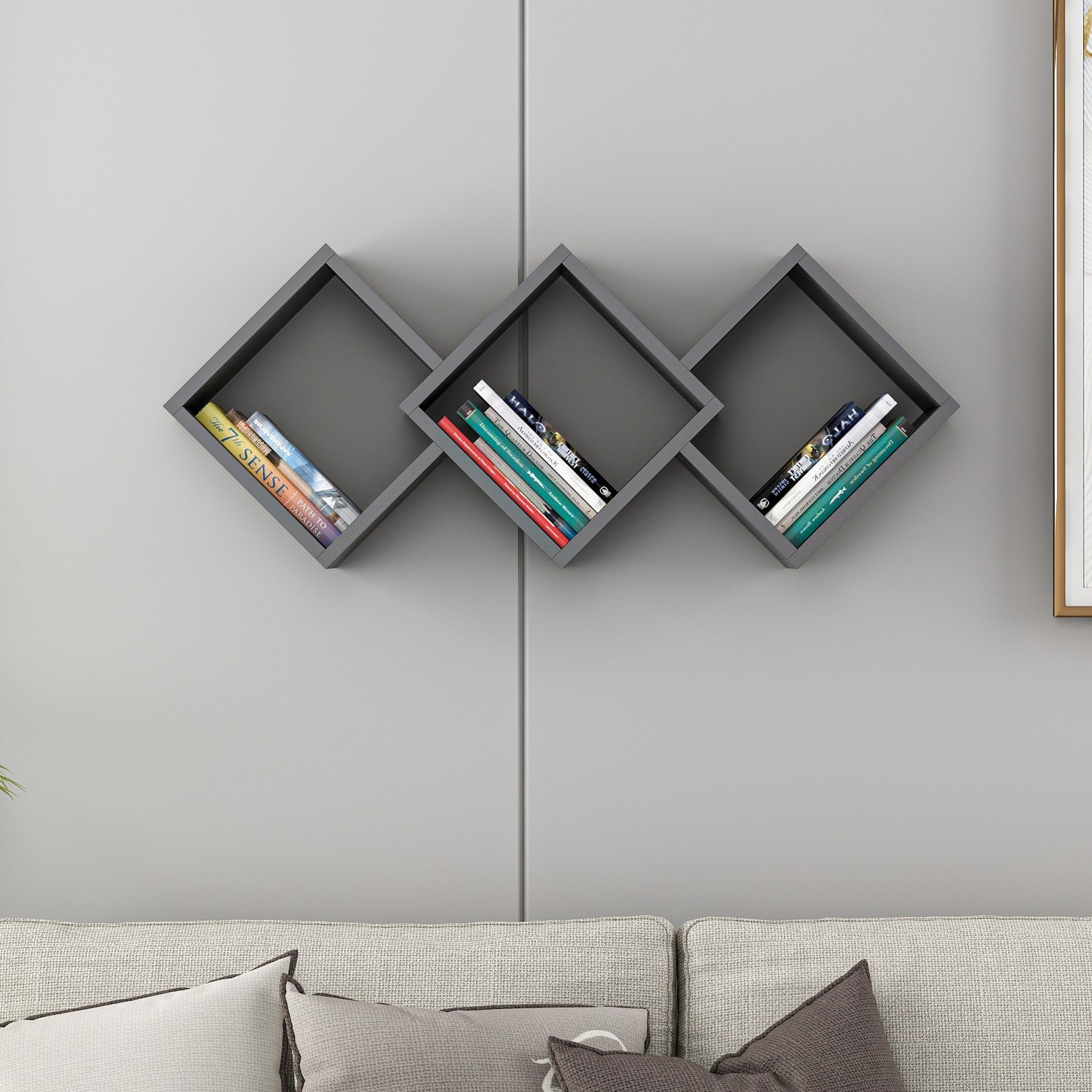 Prateleira de parede – 102 cm x 42 cm x 20 cm – Antracite – Melamina
