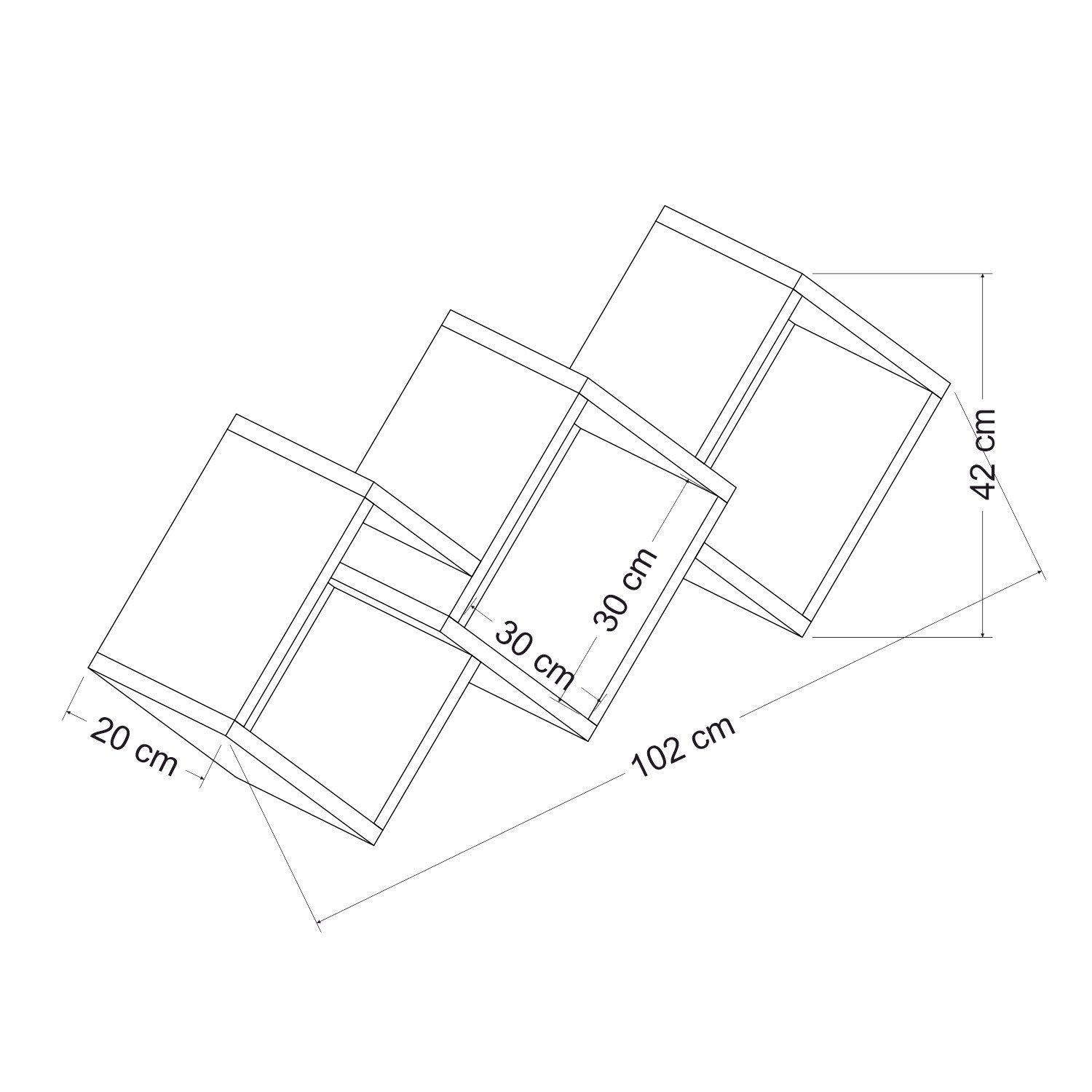 Prateleira de parede – 102 cm x 42 cm x 20 cm – Branco – Painéis de partículas revestidos a melamina