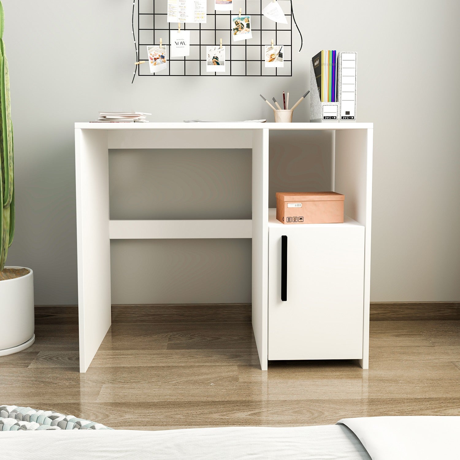 Secretária de Estudo – 90 cm x 77,8 cm x 45 cm – Branco – Painéis de partículas revestidos a melamina