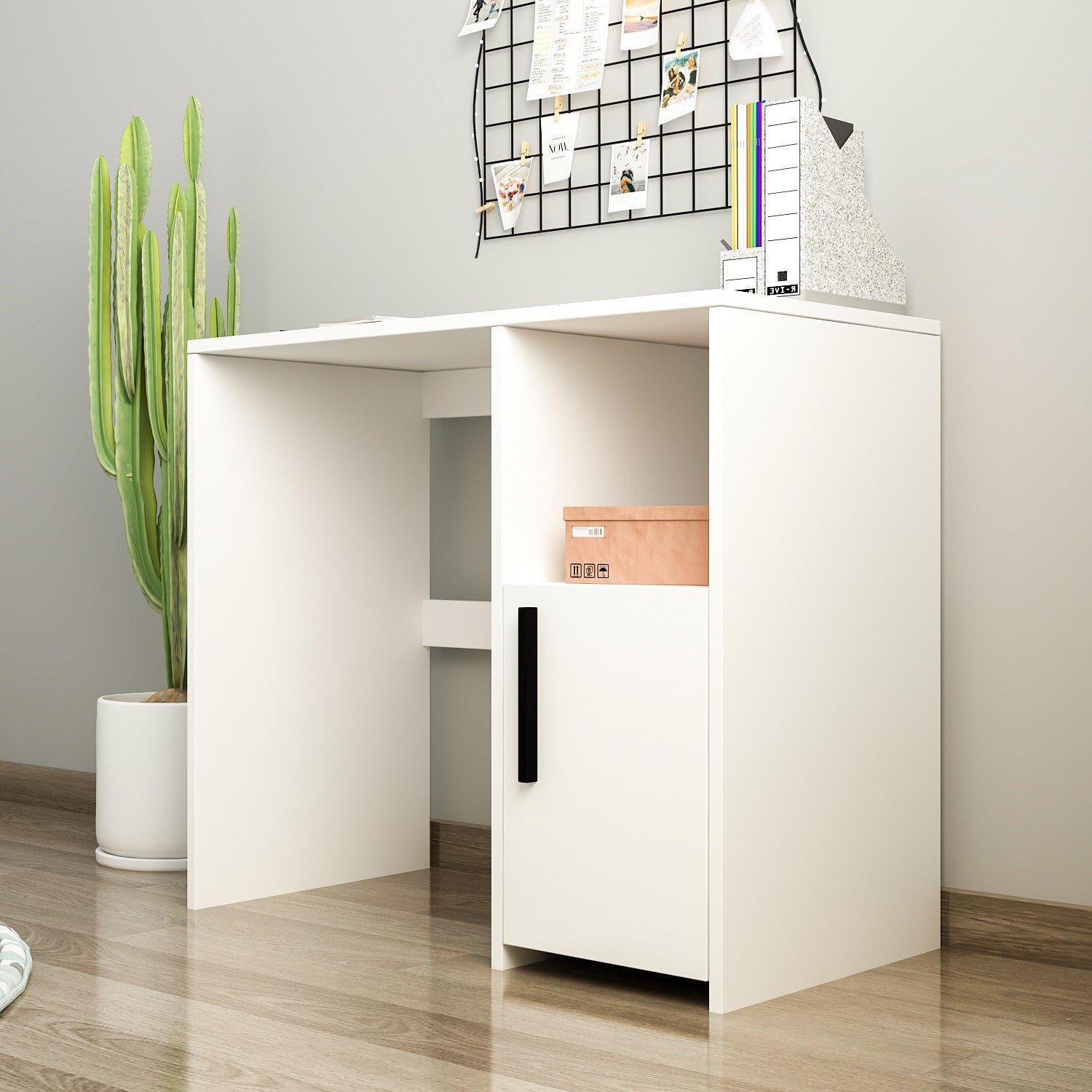 Secretária de Estudo – 90 cm x 77,8 cm x 45 cm – Branco – Painéis de partículas revestidos a melamina