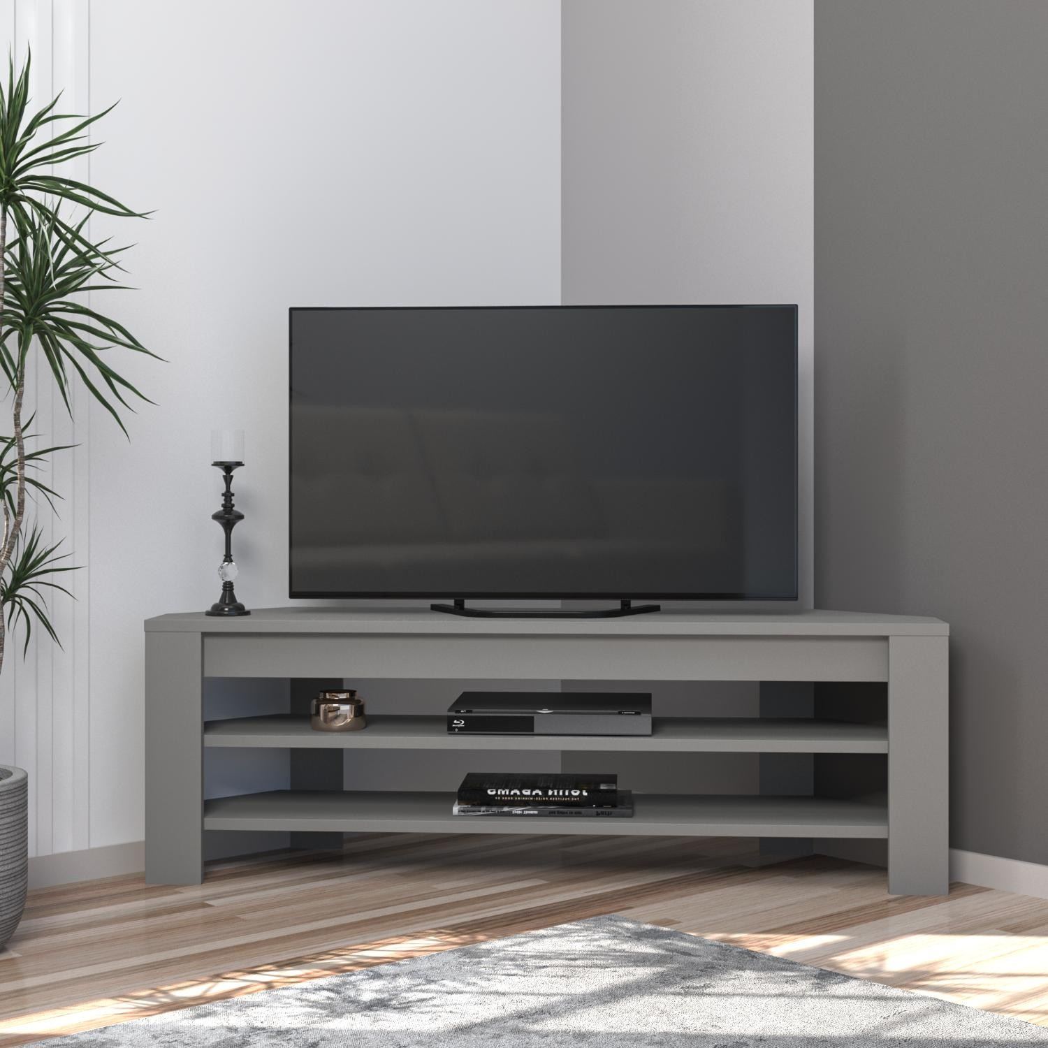 Móvel de TV – 120 cm x 40 cm x 30 cm – Cinzento – Painel de partículas revestido a melamina