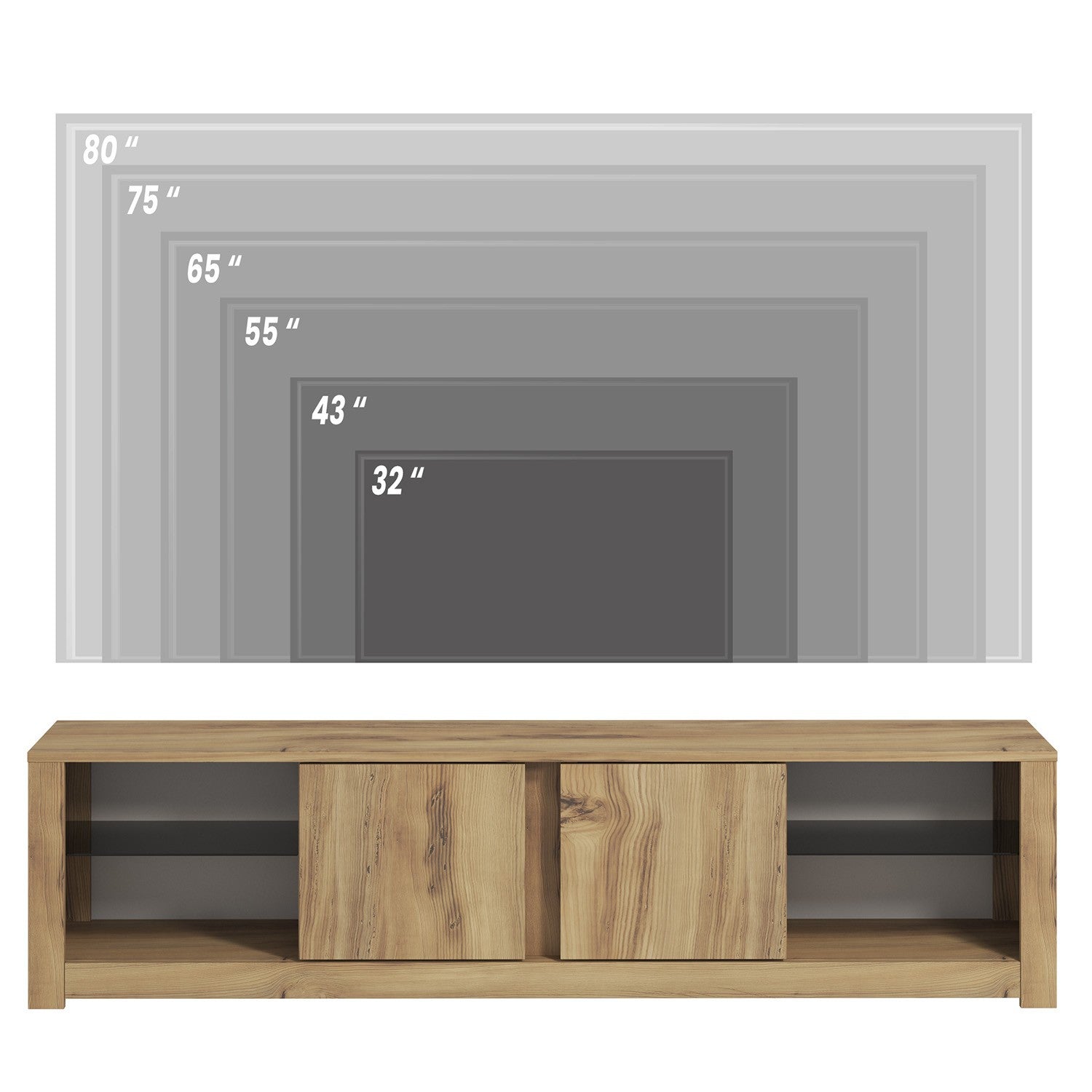Móvel de TV – 180 cm x 45 cm x 35 cm – Carvalho – Painel de partículas
