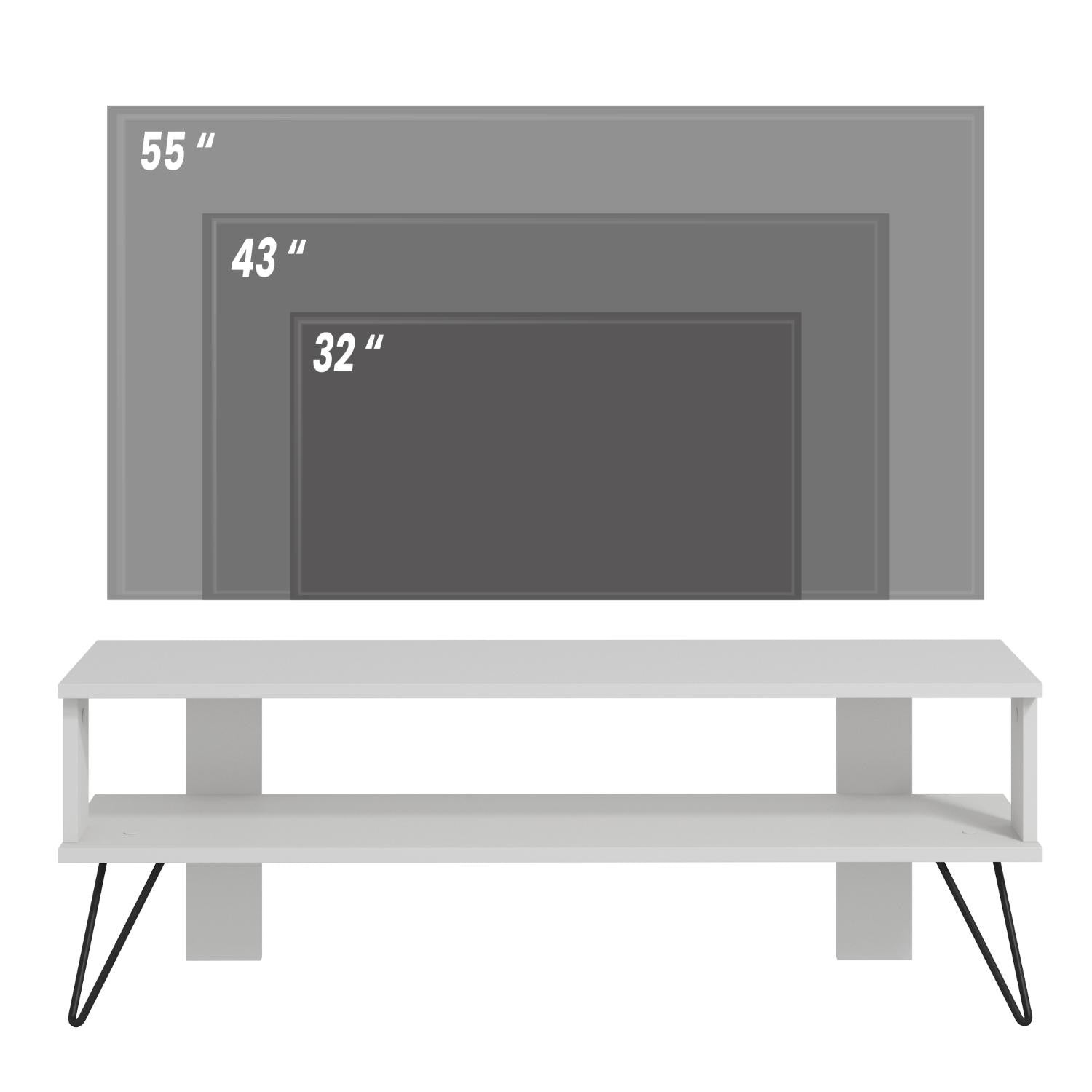 Móvel de TV – 120 cm x 42 cm x 35 cm – Branco – Painéis de Partículas Revestidos a Melamina