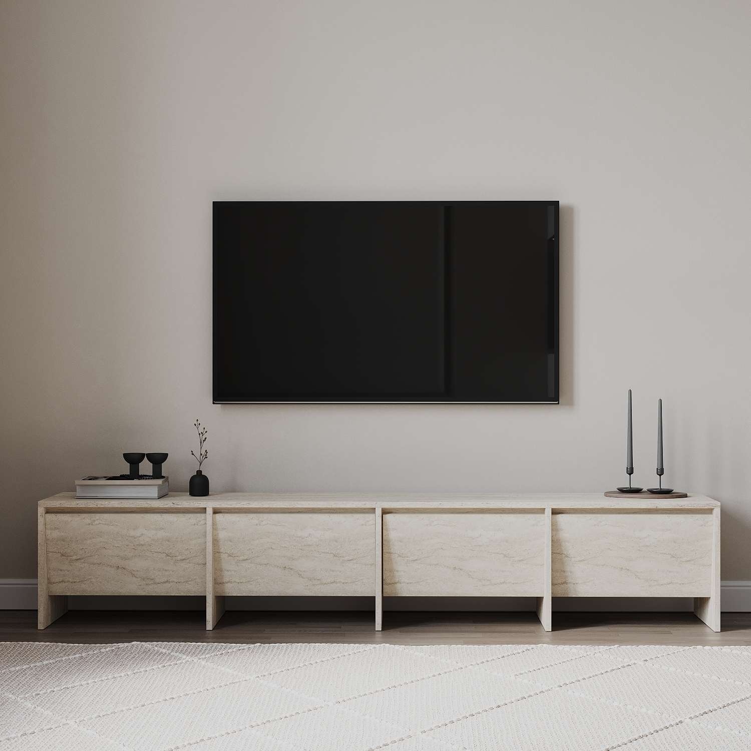 Móvel de TV – 180cm – Travertino – MDF