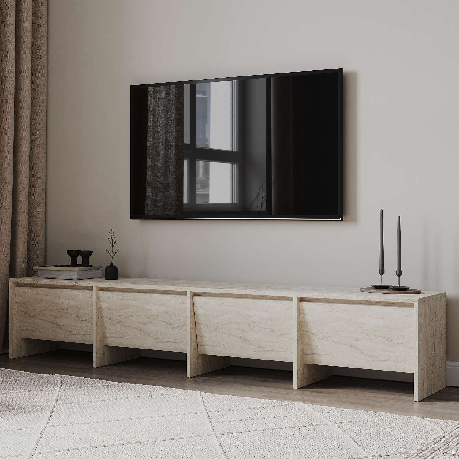 Móvel de TV – 180cm – Travertino – MDF