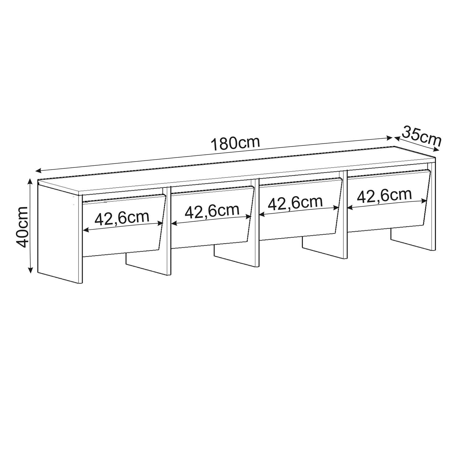 Móvel de TV – 180cm – Travertino – MDF