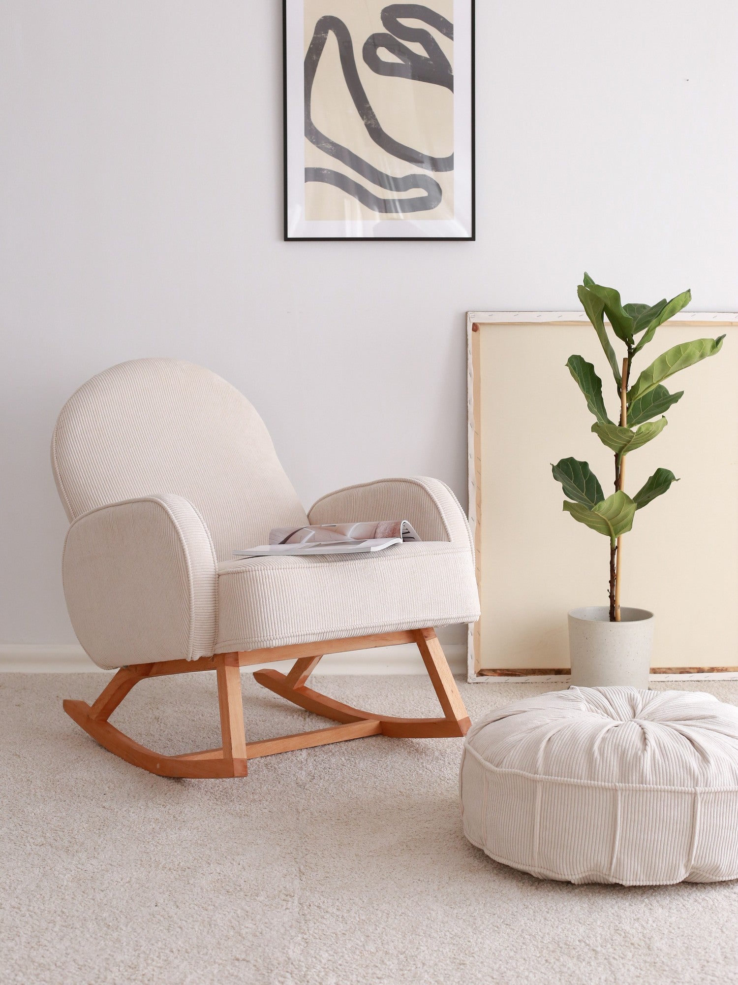 Poltrona Elegante, Veludo Branco, 78 x 91 x 75 cm | 100% Poliéster, Estrutura em Faia, Elegante e Confortável para Espaços Modernos