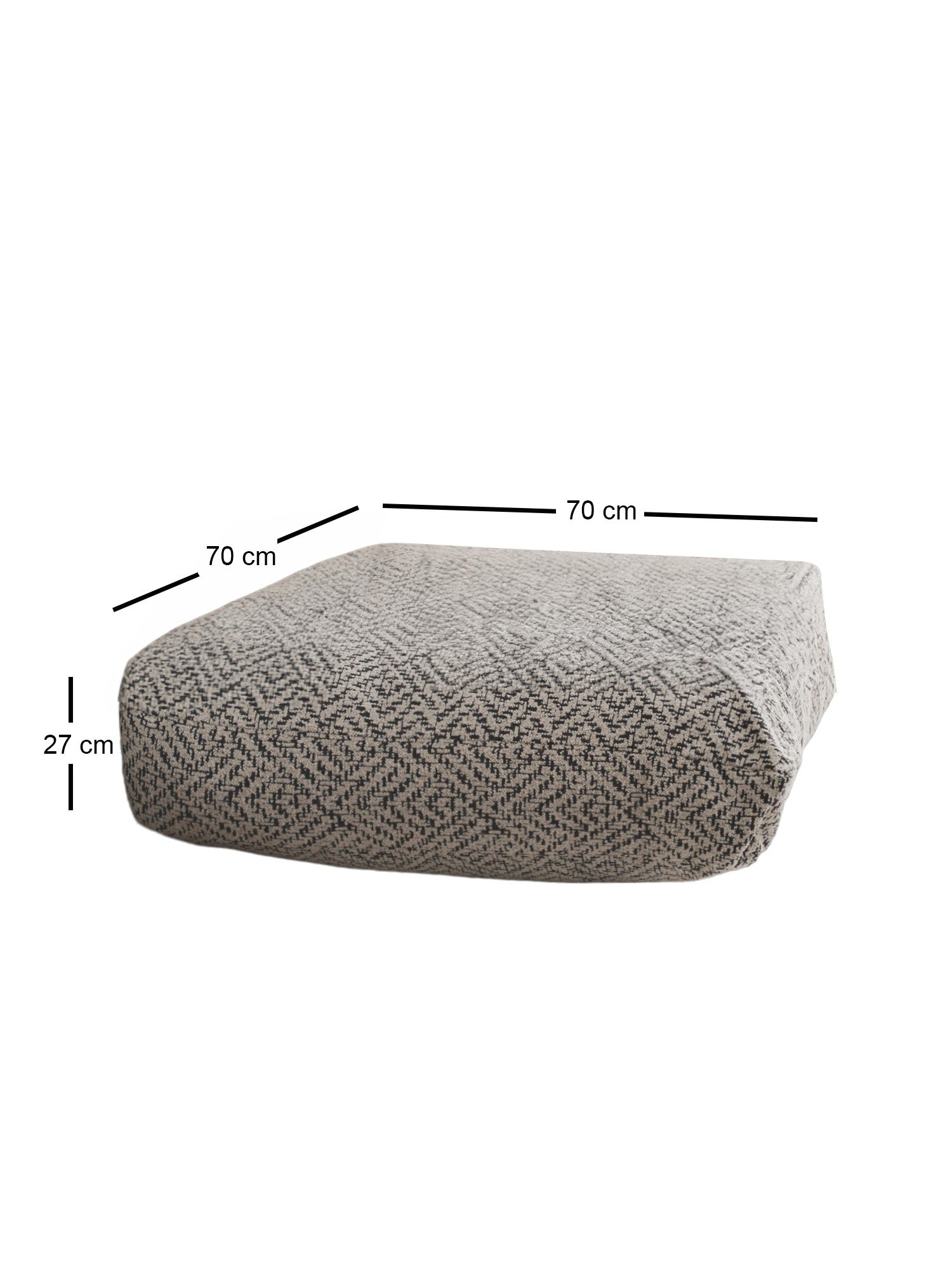Almofada – 70 cm x 27 cm x 70 cm – Cinza – Tecido 100% TEDDY