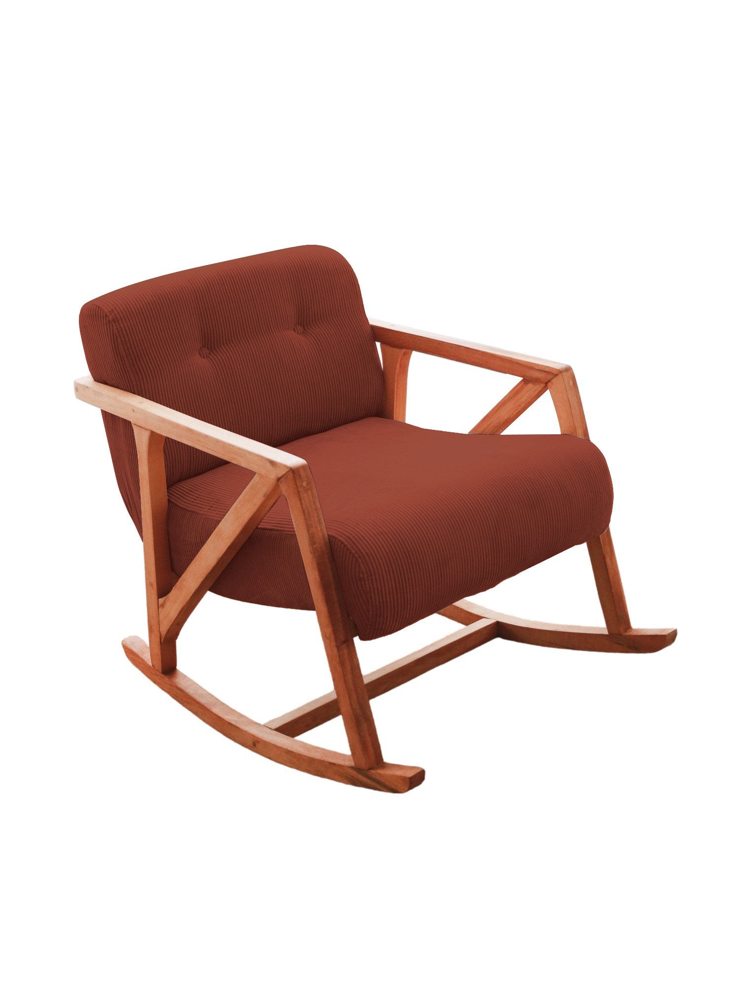 Poltrona Elegante, 100% Veludo, Cor Vermelho, 67 x 75 x 85 cm | Pernas de Madeira, Altura Confortável para Sentar: 51 cm | Perfeita para Espaços Modernos