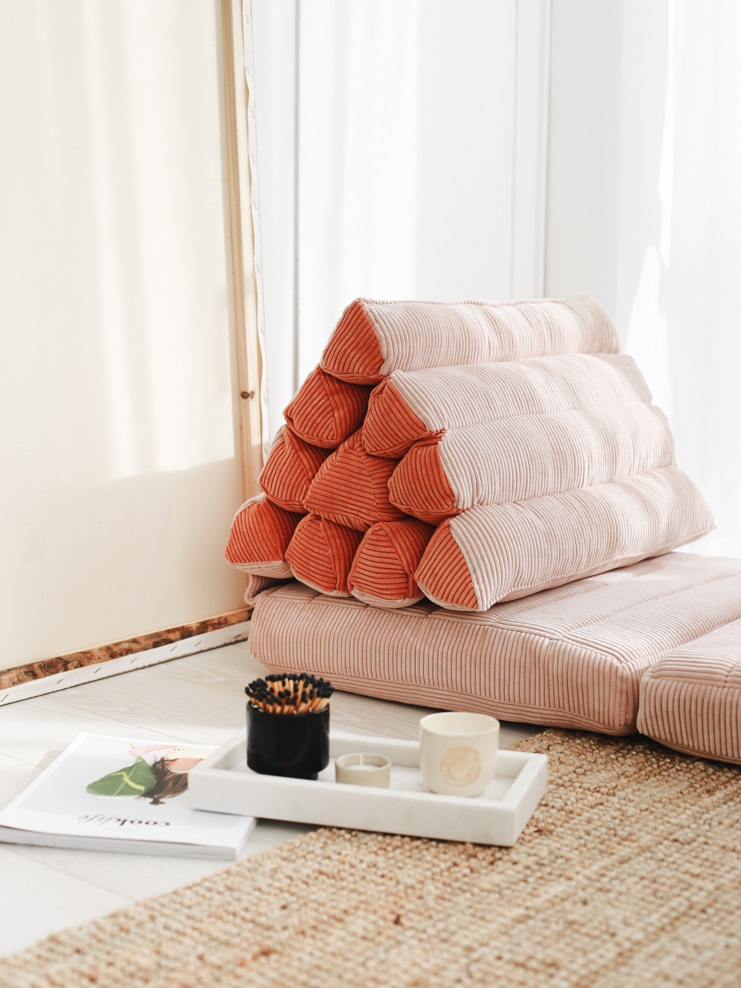 Almofada de Veludo – 55 cm x 60 cm x 55 cm – Rosa
