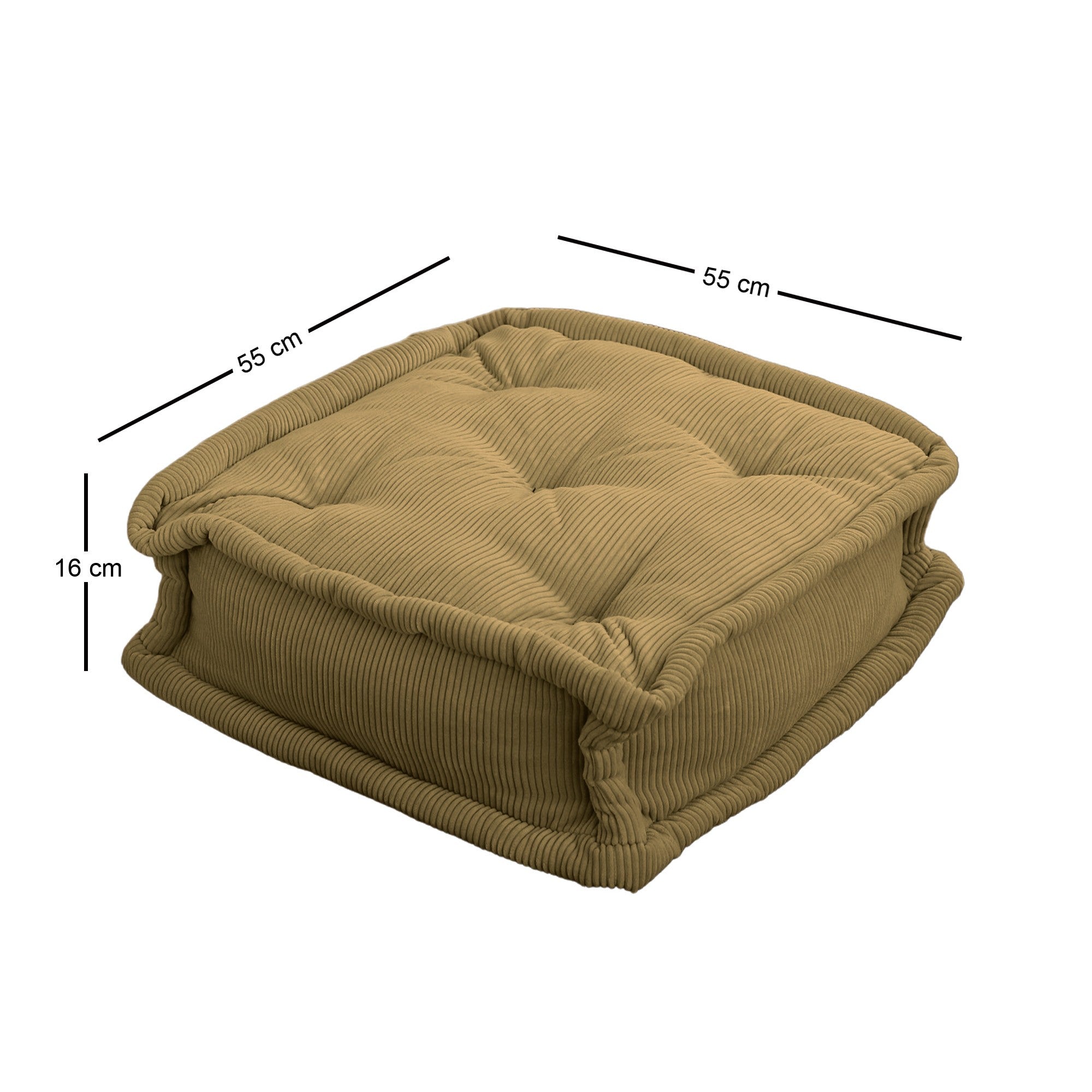 Almofada de Veludo – 55x16x55 cm – Cáqui