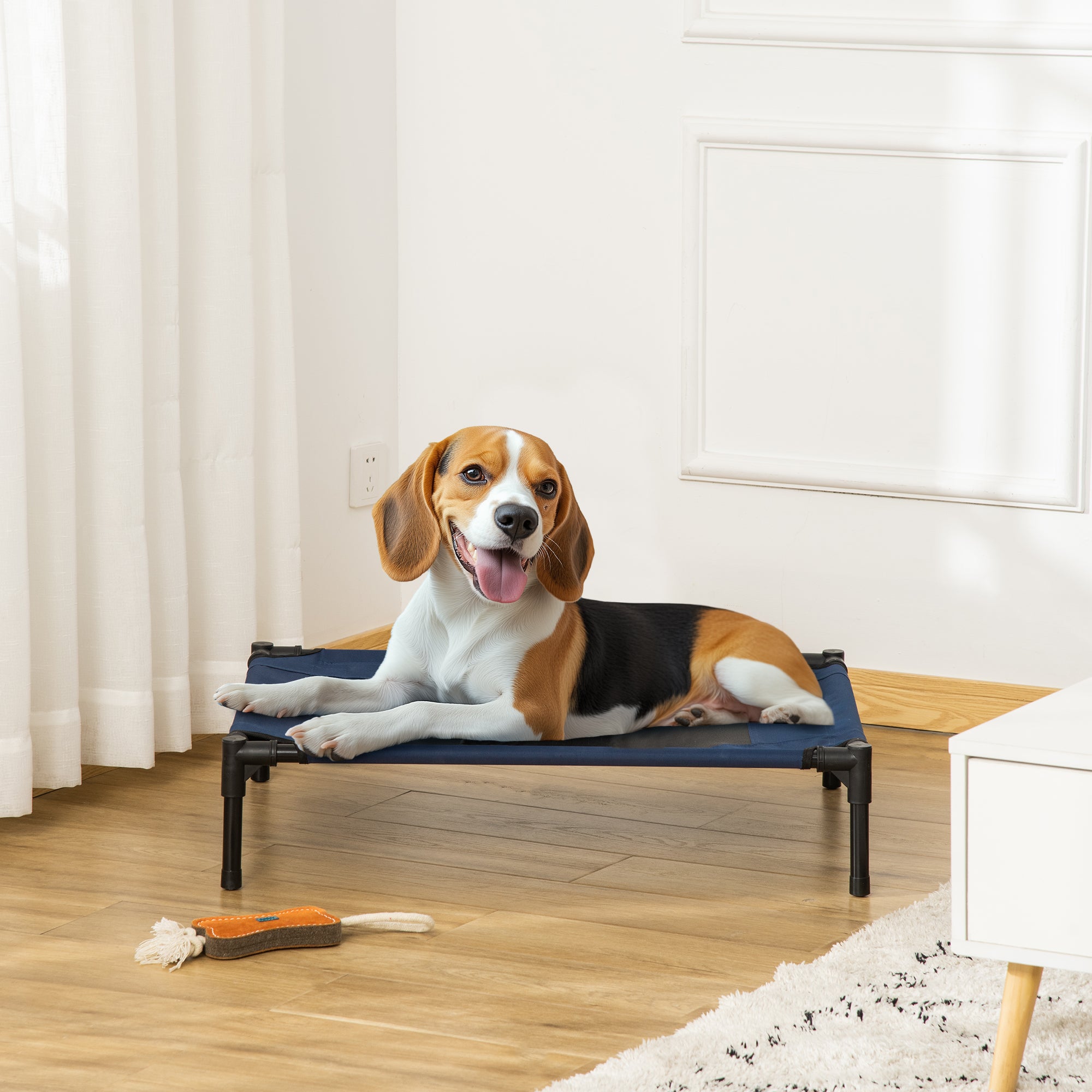 Cama Elevada para Animais de Estimação 76.2x61x18cm Preto