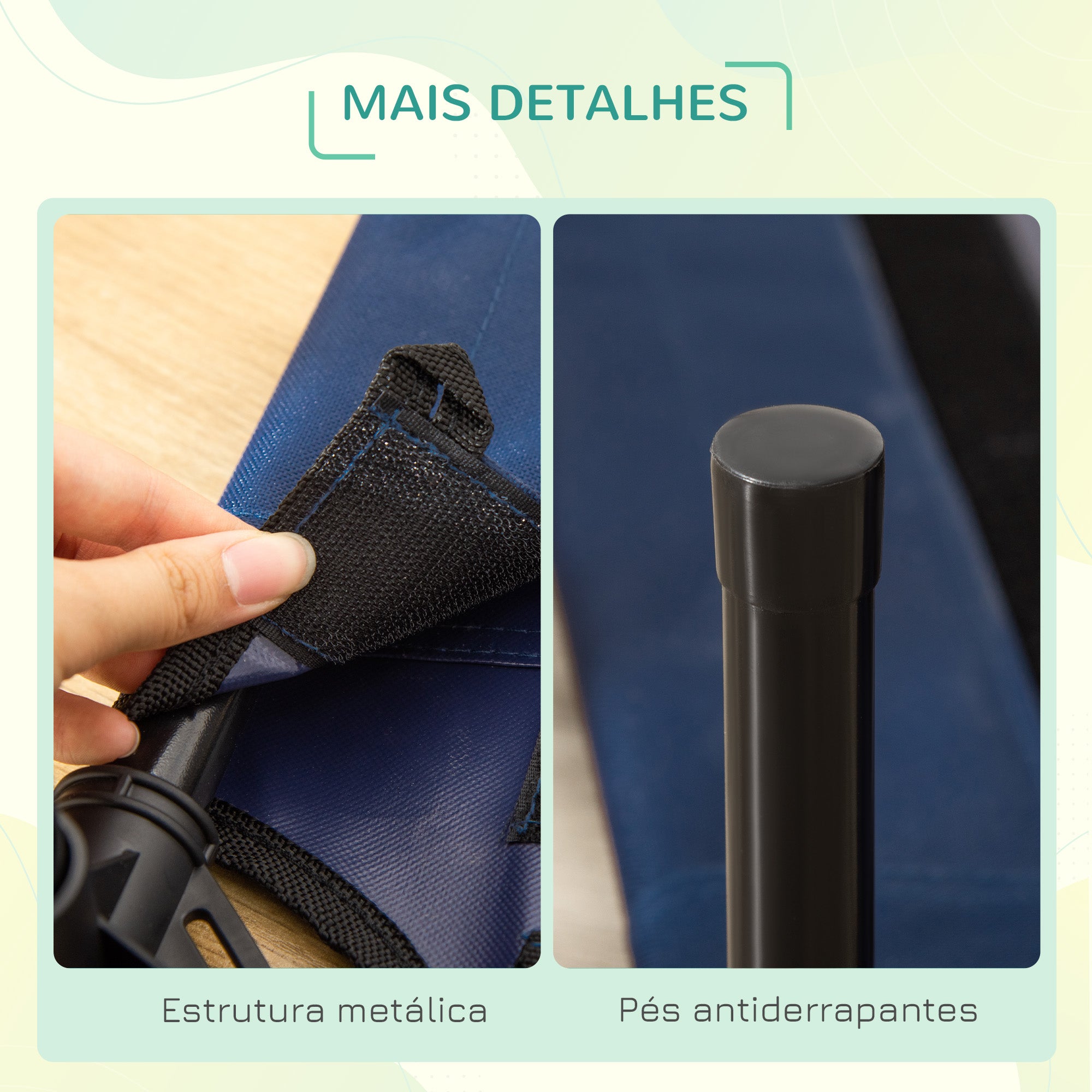 Cama Elevada para Animais de Estimação 76.2x61x18cm Preto