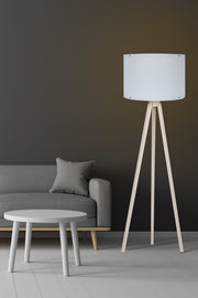 Candeeiro de Pé escandinavo – 145 cm de altura – Branco e Creme – MDF