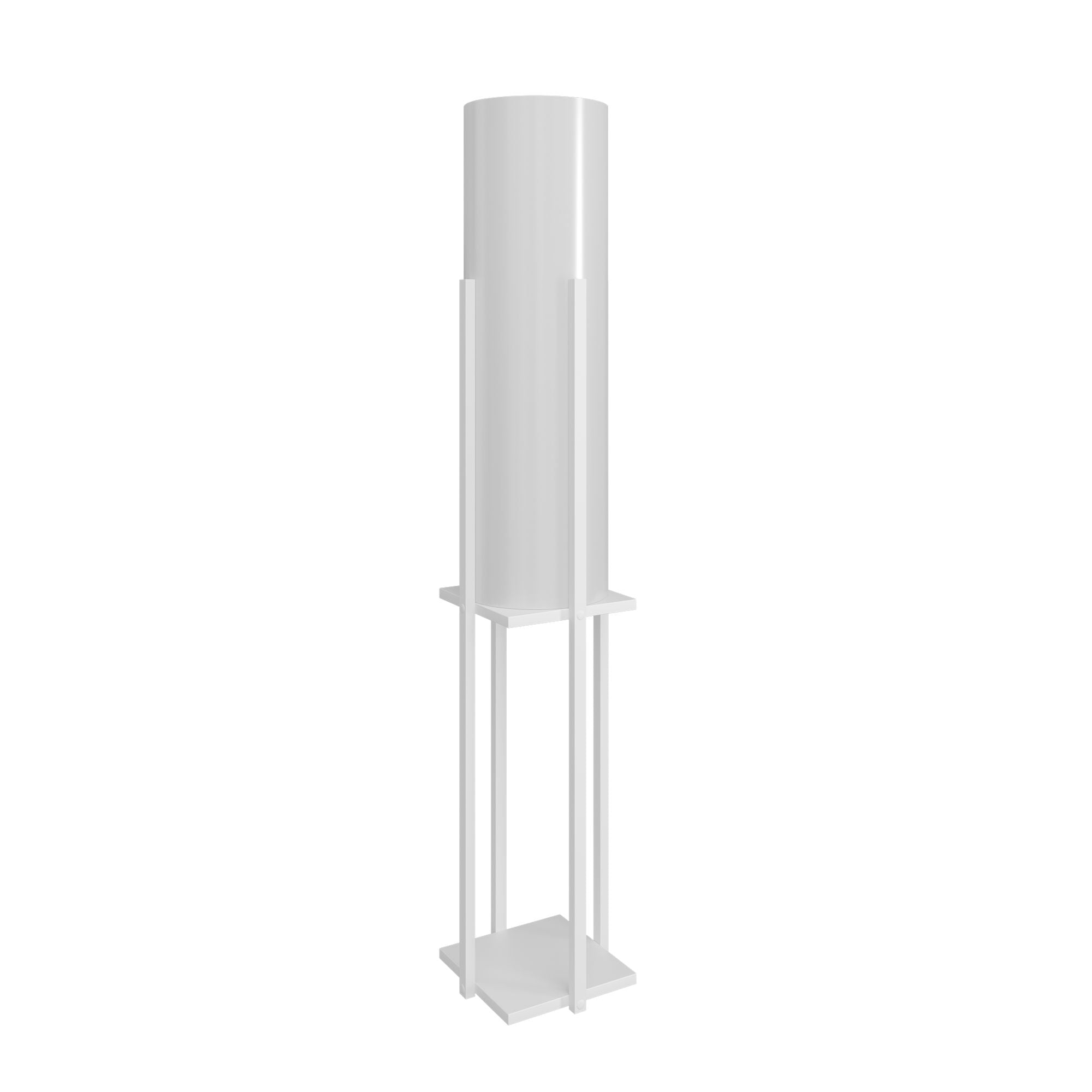Candeeiro de Pé – 160 cm – Branco – Aglomerado, MDF, Tecido