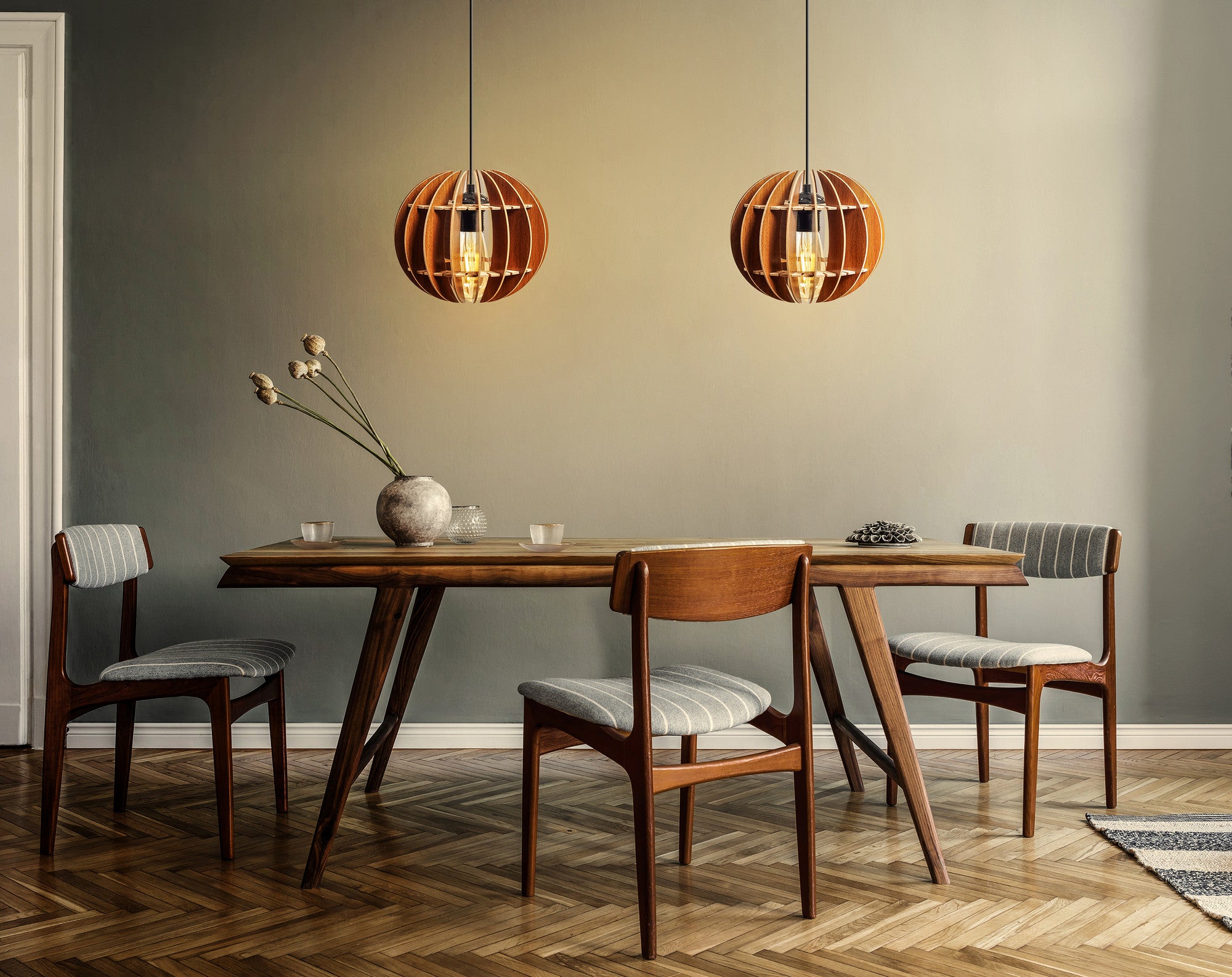 Candeeiro de Teto – 60 cm – Noz – MDF