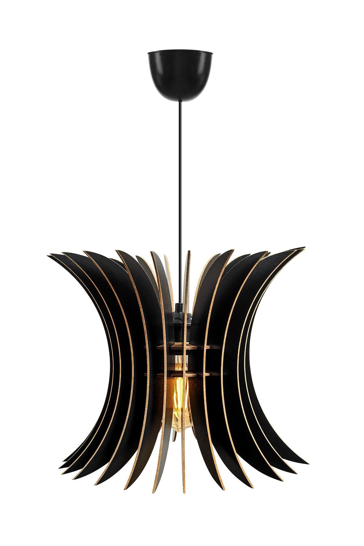 Candeeiro de Teto – 65 cm – Preto – MDF