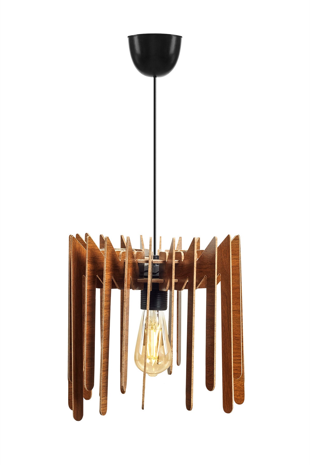 Candeeiro de Teto – 30 cm x 30 cm x 65 cm – Noz – MDF