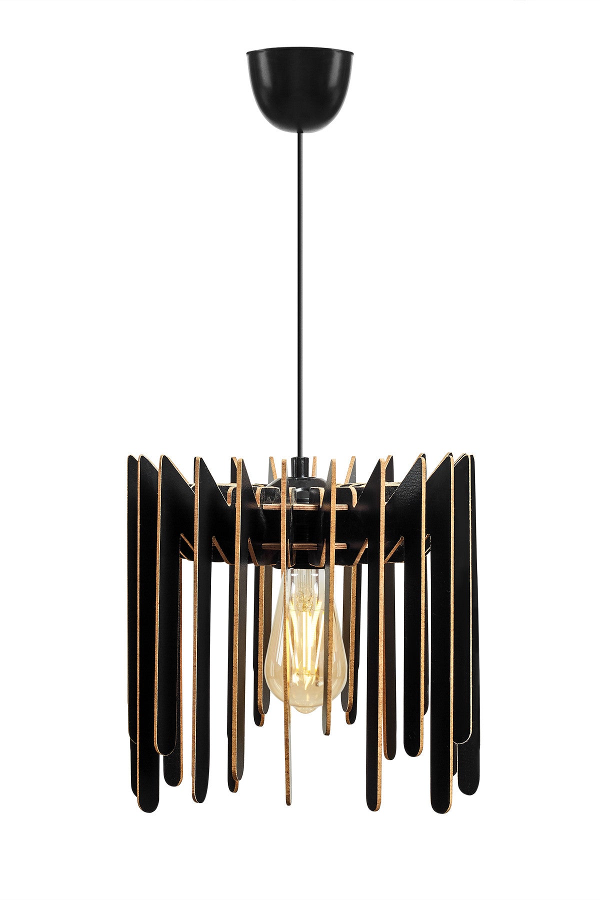 Candeeiro de Teto – 65 cm – Preto – MDF