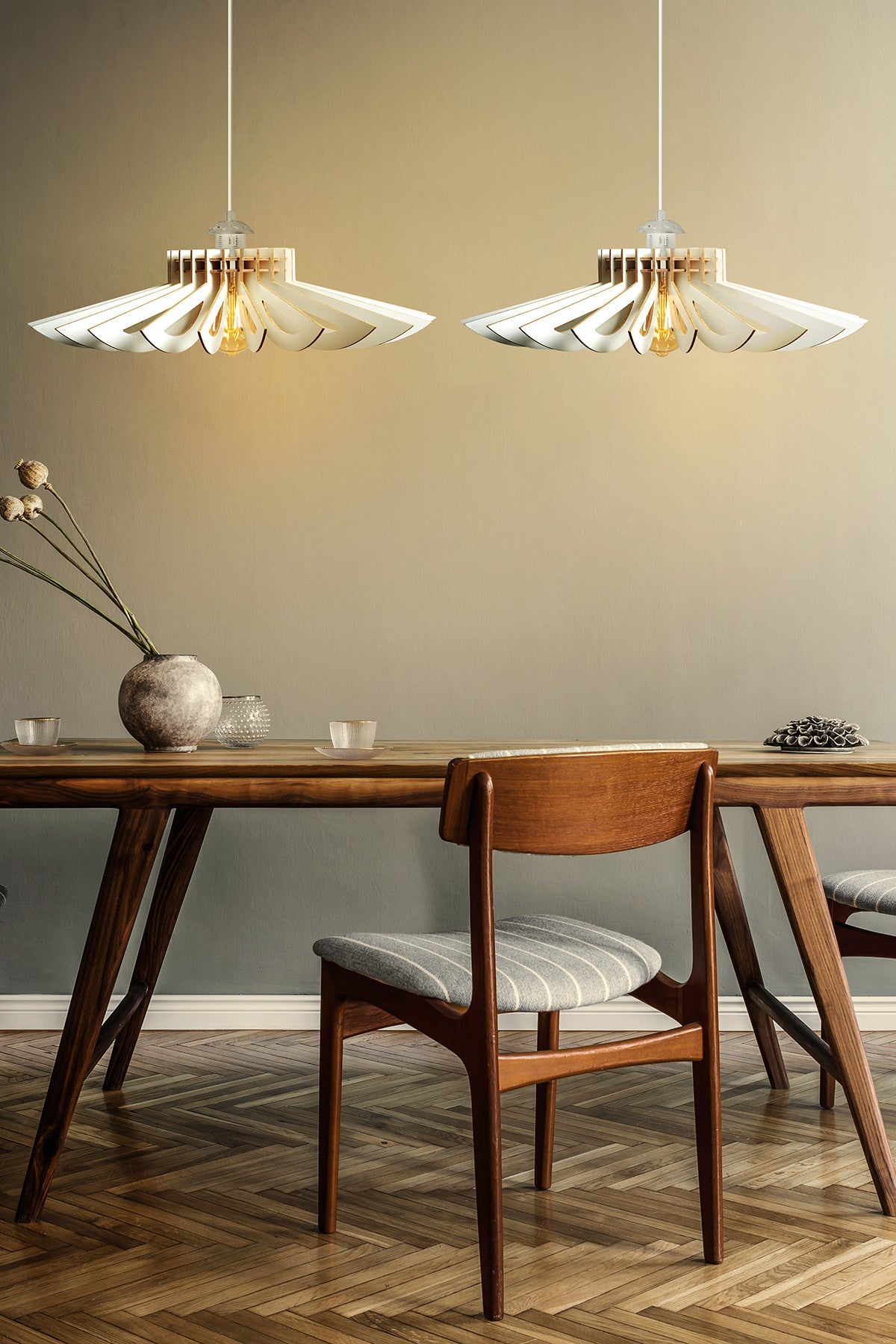 Candeeiro de Teto – 45 cm – Branco – MDF