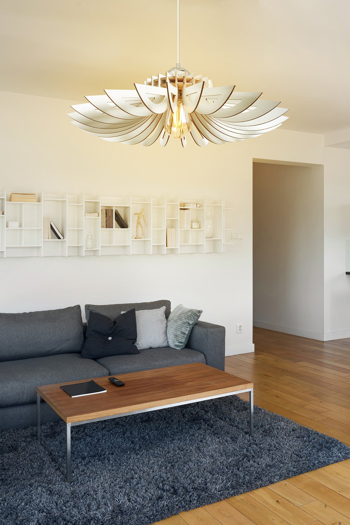 Candeeiro de Teto – 45 cm – Branco – MDF