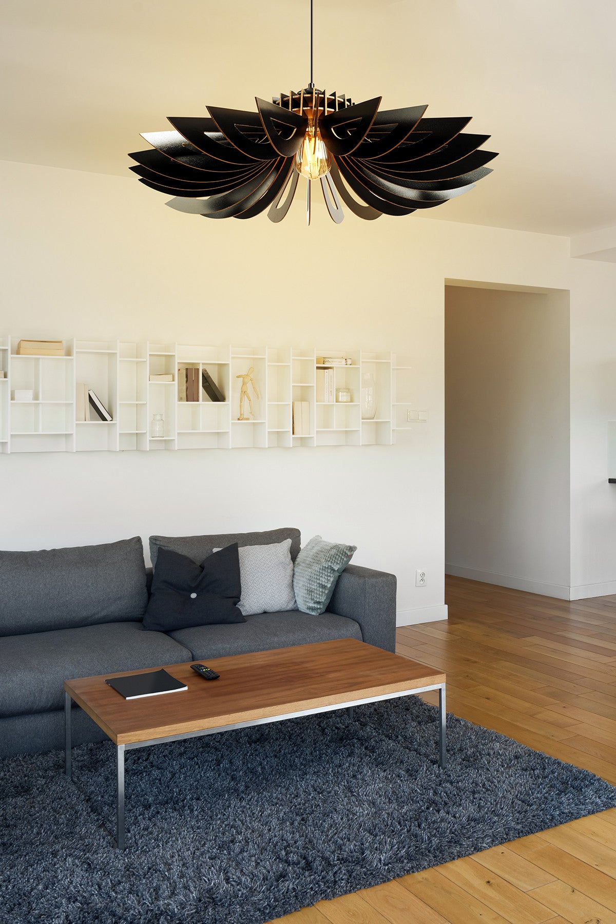 Candeeiro de Teto – 45 cm – Preto – MDF