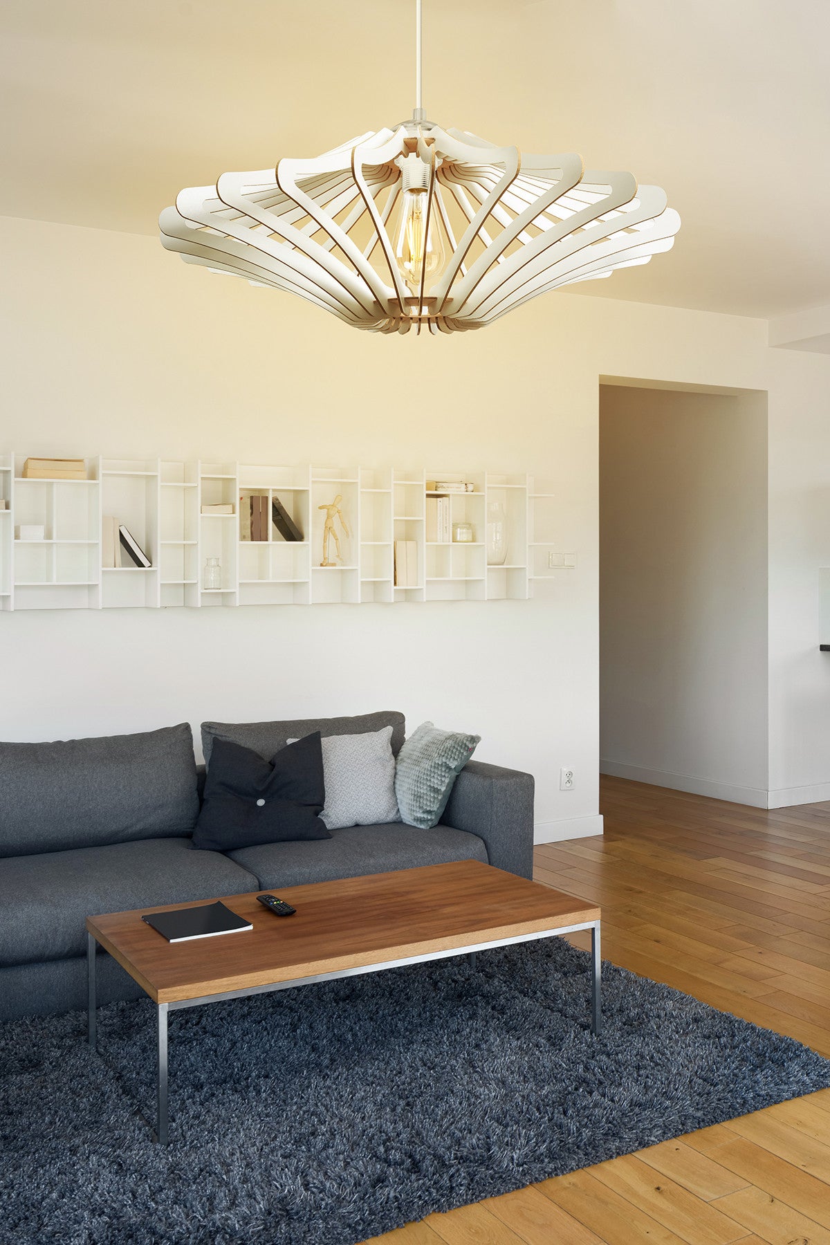 Candeeiro de Teto – 55 cm – Branco – MDF