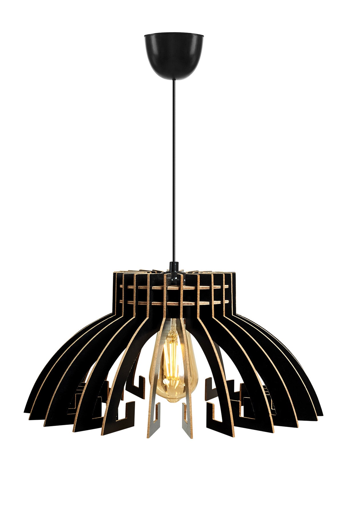 Candeeiro de Teto – 55 cm – Preto – MDF
