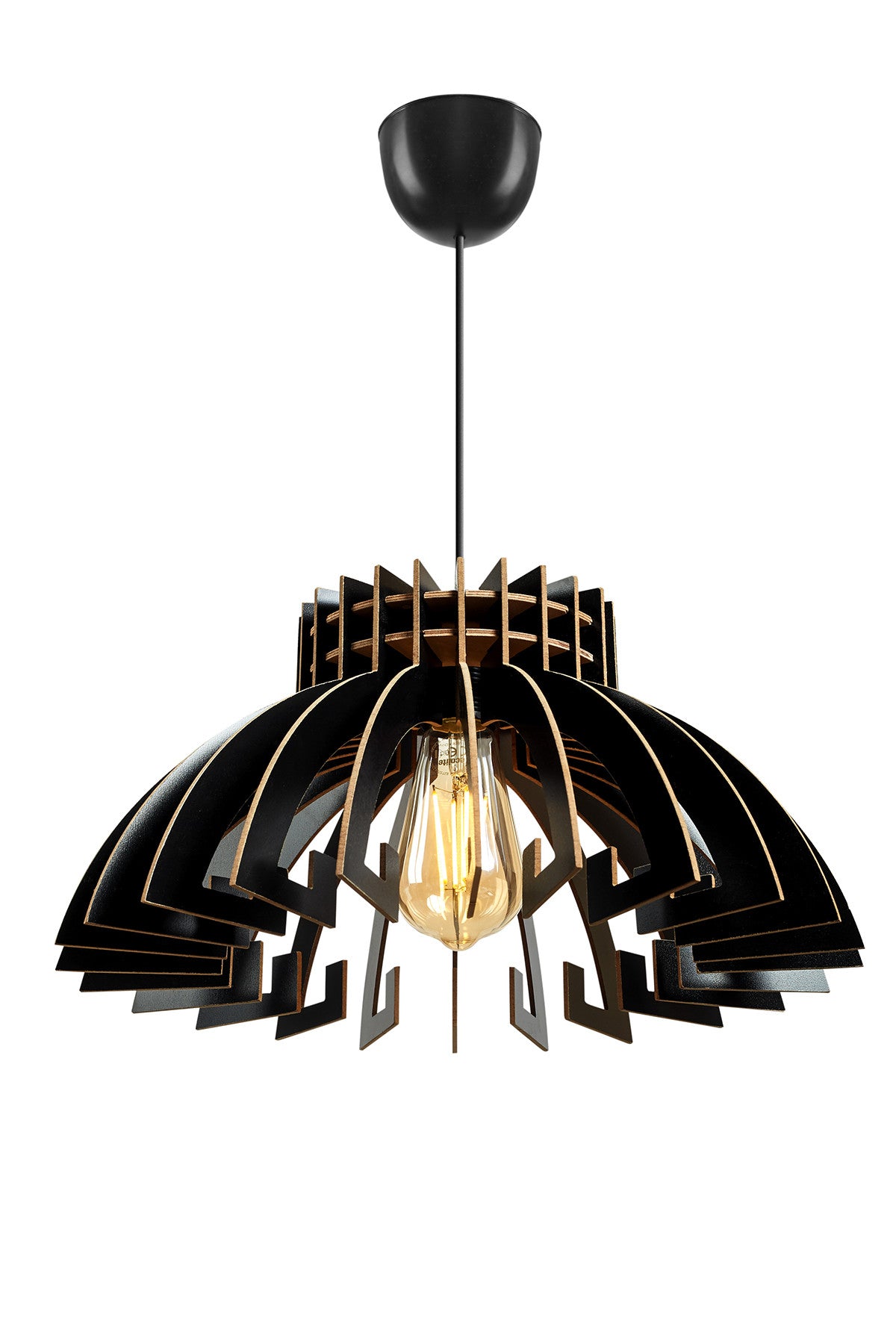 Candeeiro de Teto – 55 cm – Preto – MDF
