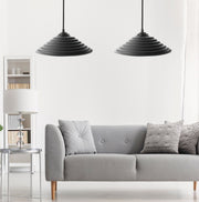 Candeeiro de Teto moderno – 50 cm – preto – ABS e policarbonato