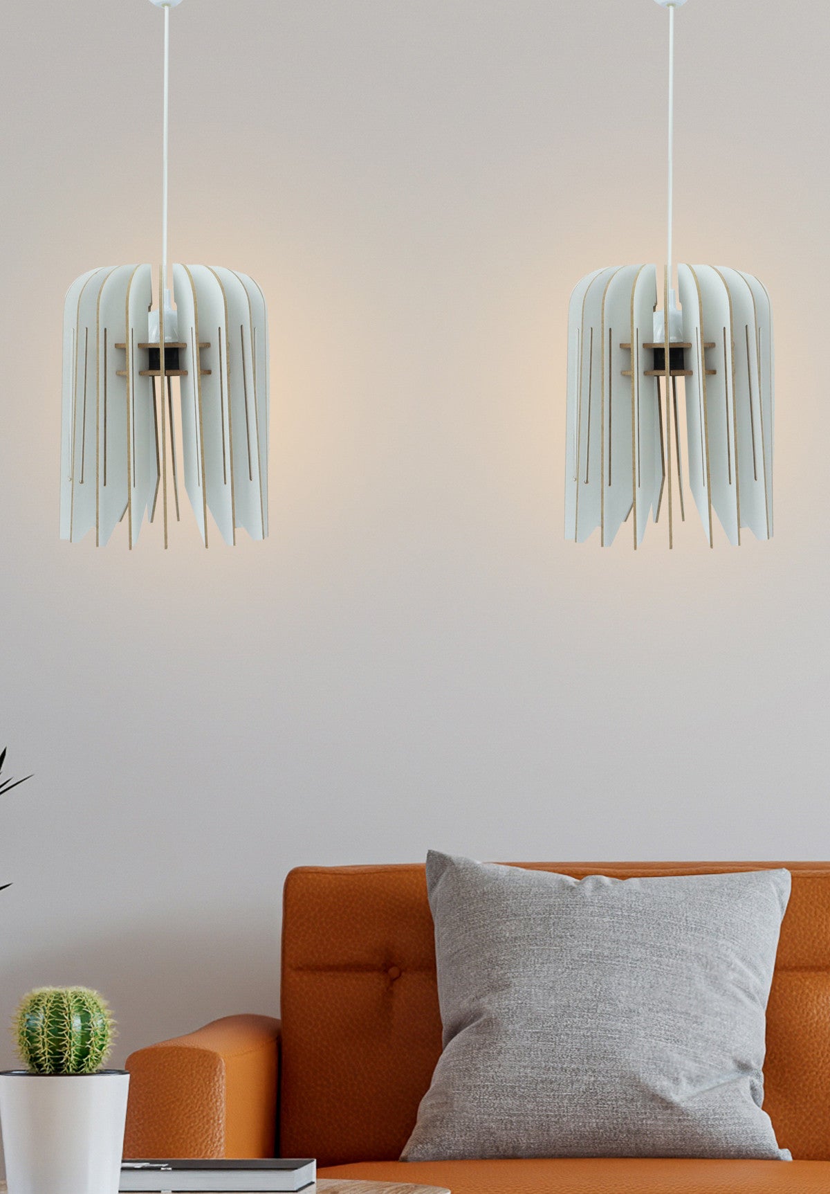 Candeeiro de Teto – 65 cm – Branco – MDF