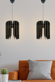 Candeeiro de Teto – 65 cm – Preto – MDF