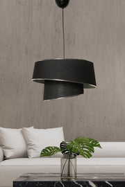 Candeeiro de Teto – 70 cm – Prata e Preto – Metal
