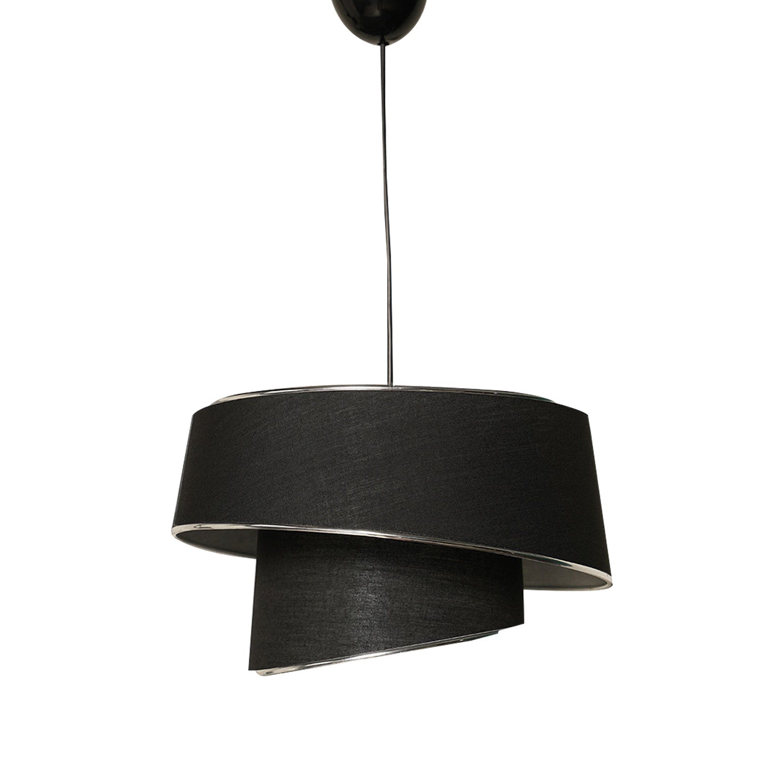 Candeeiro de Teto – 70 cm – Prata e Preto – Metal