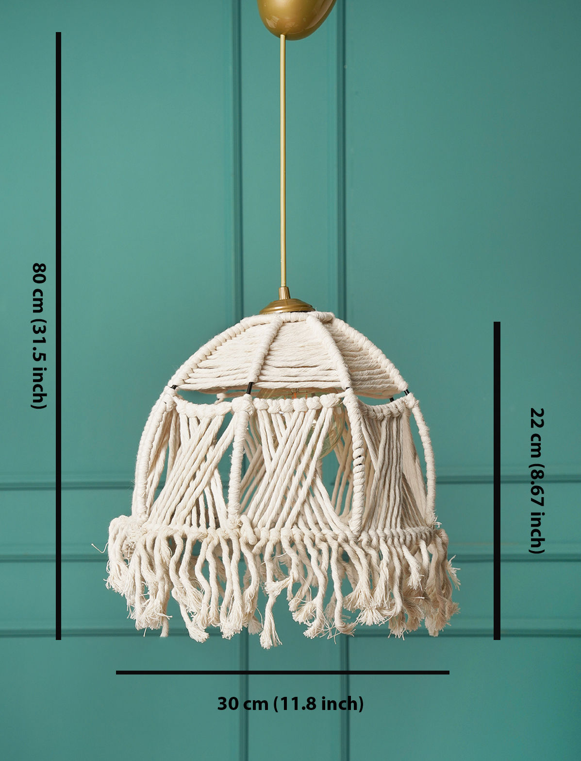 Candeeiro de Teto – 80 cm – Branco – Metal