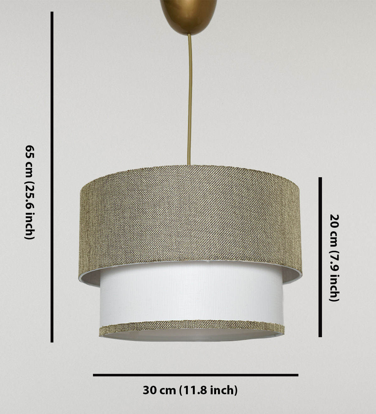 Candeeiro de Teto – 30 x 30 cm – Verde e Branco – Metal