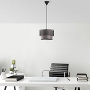 Candeeiro de Teto – 65 cm – Bege e Preto – Metal