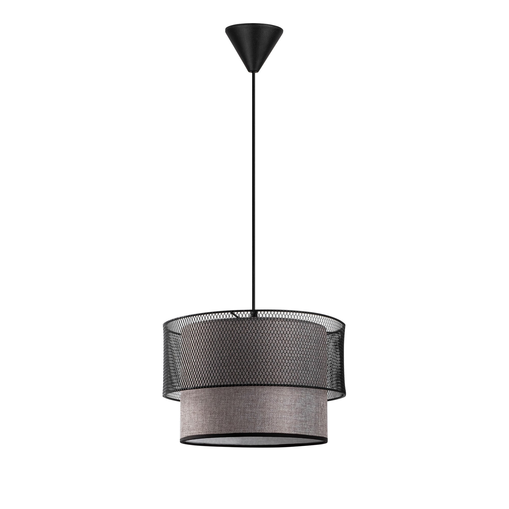 Candeeiro de Teto – 65 cm – Bege e Preto – Metal