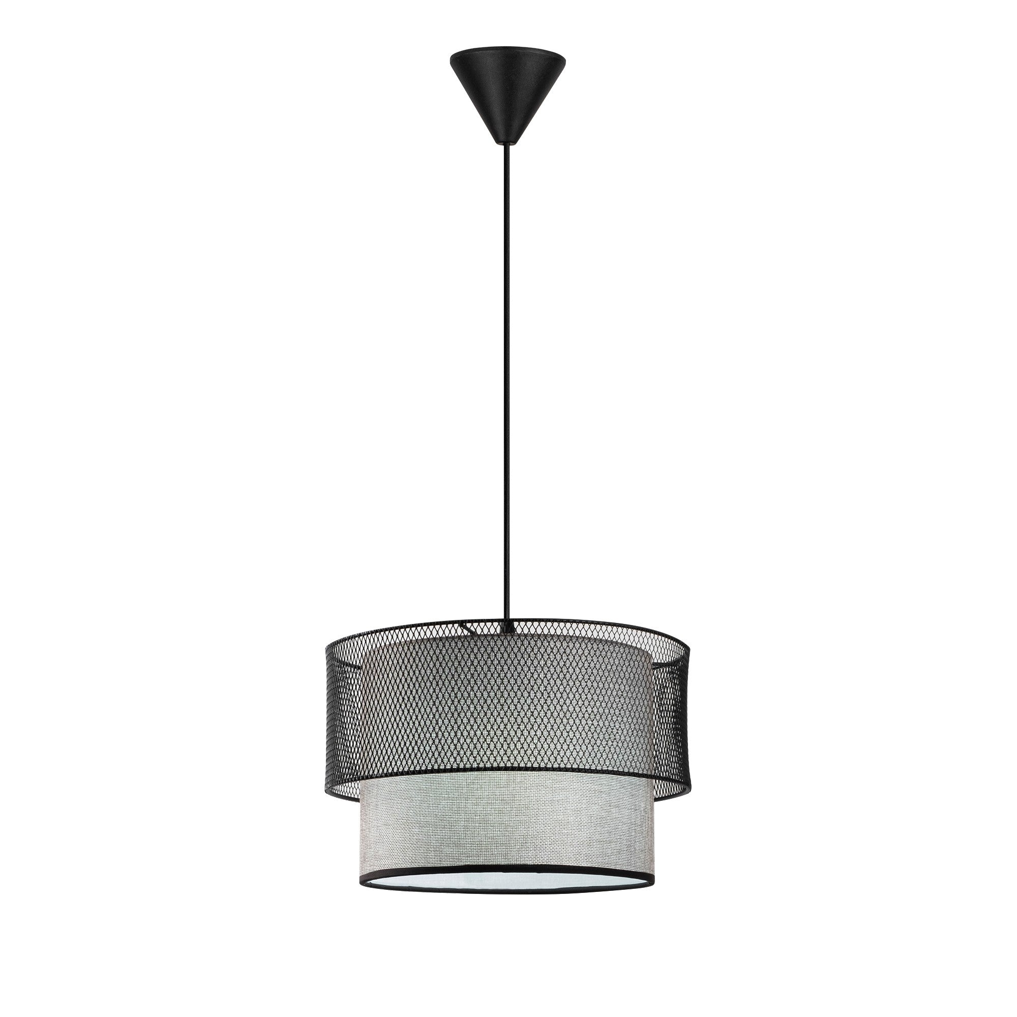 Candeeiro de Teto – 65 cm – Bege e Preto – Metal