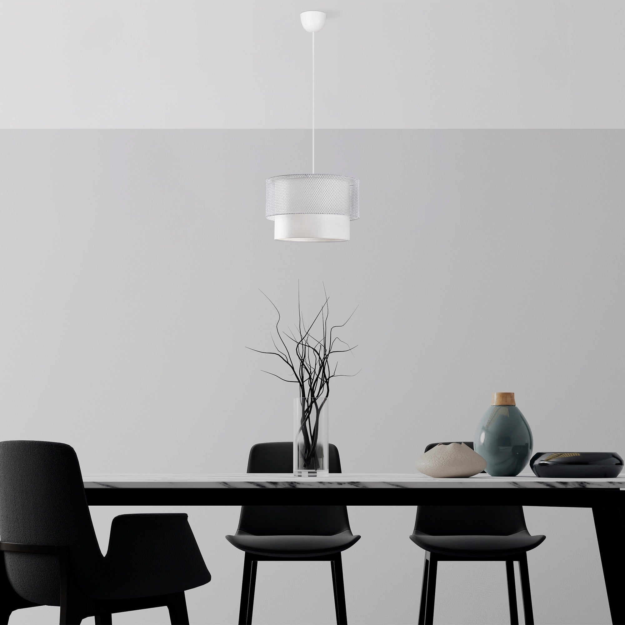 Candeeiro de Teto – 30 cm – Branco – Metal